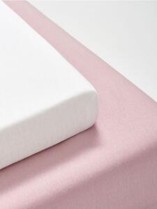 Sinsay - Lenjerie de pat din bumbac cu bandă elastică set de 2 - roz-pastel