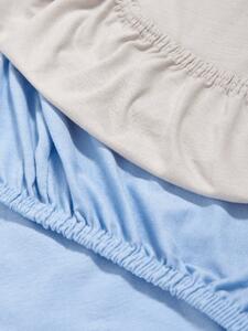 Sinsay - Lenjerie de pat din bumbac cu bandă elastică set de 2 - albastru-pal