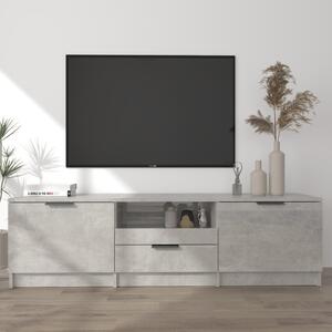 Comodă TV, gri beton, 140x35x40 cm, lemn prelucrat