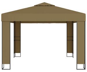 Pavilion cu acoperiș dublu, gri taupe, 3 x 3 x 2,7 m, 180 g/m²