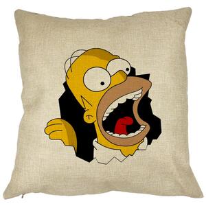 Perna Decorativa Patrata Simpsons Homer 2, 40x40 cm, Husa Detasabila, Burduf