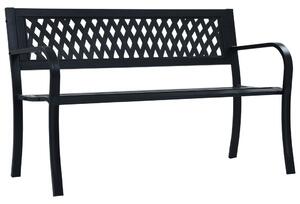 Bancă de grădină, negru, 125 cm, oțel