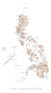 Harta Map of the Philippines in neutral watercolor, Blursbyai