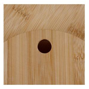 Platou rotativ din bambus, 5 compartimente servire, sarcina maxima 5 kg, diametru 33 cm, baza antiderapanta 15 cm