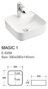 Comad Magic 2 lavoar 40x40 cm pătrat de blat alb UM-6288MAGIC40DP