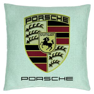 Perna Decorativa, Model Porsche, 40x40 cm, Verde Menta, Husa Detasabila, Burduf