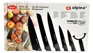 ASTOREO Set de cuțite Alpina - negru - Mărimea 5 cutite si racleta