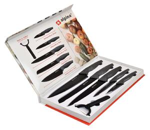 ASTOREO Set de cuțite Alpina - negru - Mărimea 5 cutite si racleta