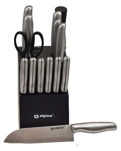 ASTOREO Set de cuțite cu suport Alpina - negru - Mărimea 15 buc
