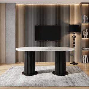 Masă fixă Ovală Marmo Alb Marmorat 170×90 cm