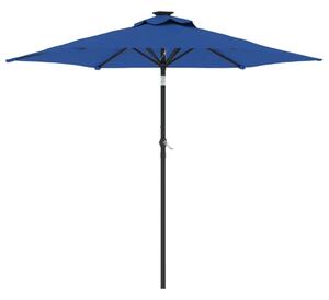 Umbrelă soare de grădină stâlp din oțel albastru 225x225x212 cm