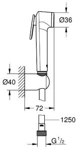 Grohe Tempesta set baterie bideu perete Hard Graphite 27513A01