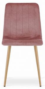 Set de 4 scaune din catifea roz LAVA