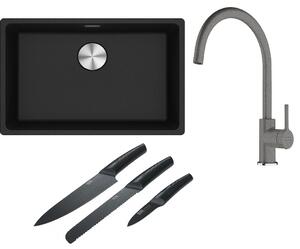 Set chiuvetă din granit Franke Maris 125.0687.257, baterie bucătărie Franke Lina 115.0626.022