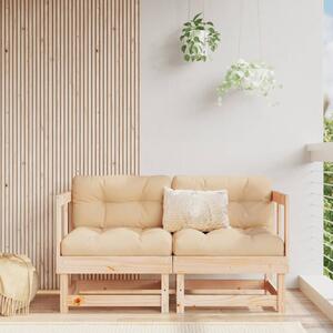 Canapea de colț de grădină, 2 buc., lemn masiv de pin