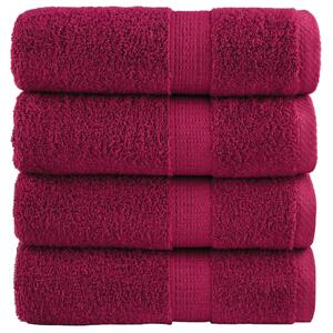 Prosoape mâini premium SOLUND 4 buc bordo 30x30 cm 600gsm