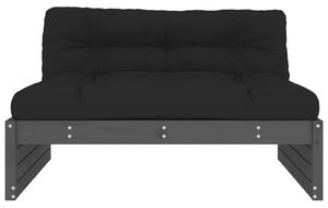 Canapea de mijloc, 120x80 cm, gri, lemn masiv de pin