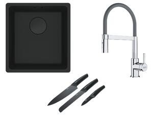 Set chiuvetă din granit Franke Maris 125.0697.760, baterie bucătărie Franke Lina 115.0626.087, 112.0545.792