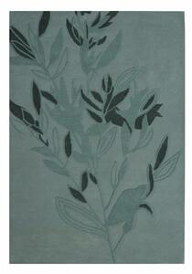 Covor Leaf Bedora, 120x170 cm, 100% lana, verde, finisat manual