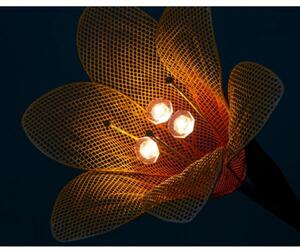 Lampa de gradina Lily, Lumineo, 17x17x82.5 cm, metal, galben/portocaliu