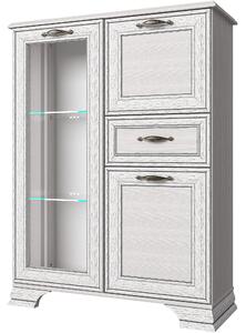 Comoda Tiffany, alb-crem, pal si mdf, 94x37x125 cm
