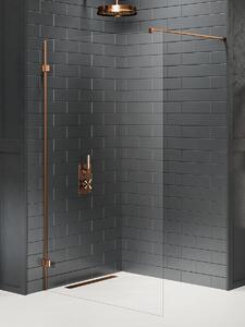 New Trendy Avexa Copper Brushed perete cabină de duș walk-in 120 cm cupru periat/sticla transparentă EXK-3767
