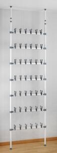 Suport pentru incaltaminte Wenko Atlas, 42 perechi, reglabil, 100 x 68.5 cm, metal/polipropilena, alb/gri