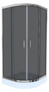 Cabina de dus Celesta Titan, semirotunda, 800 x 800 x 1900 mm, sticla fumurie, 6 mm, profil crom