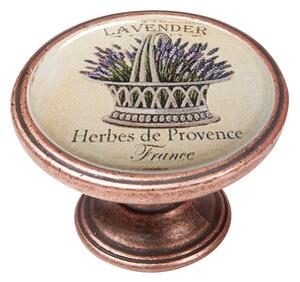 Buton pentru mobila, Lavender1 550CB46, finisaj cupru antichizat, D:37 mm