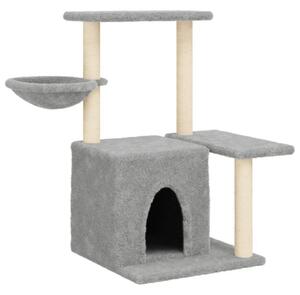 Ansamblu de pisici, stâlpi din funie sisal, gri deschis, 83 cm
