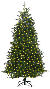 Brad de Crăciun artificial cu LED-uri, verde, 240 cm, PVC&PE