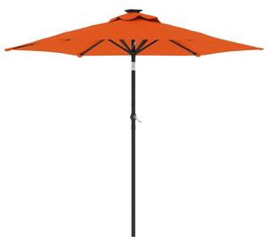 Umbrelă soare de grădină stâlp din oțel teracotă 225x225x212 cm