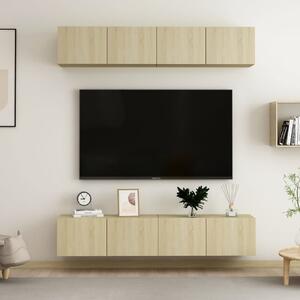 Dulapuri TV, 4 buc., stejar sonoma, 80x30x30 cm, lemn compozit