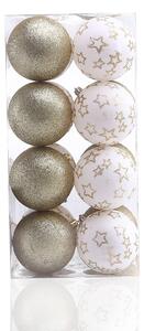 Set decoratiuni de Craciun LUNA alb/auriu, 16 buc