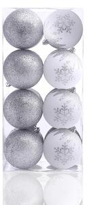 Set decoratiuni de Craciun MELI alb/argintiu, 16 buc