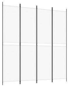 Paravan de cameră cu 4 panouri, alb, 200x220 cm, textil