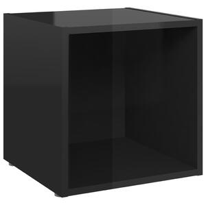 Comodă TV, negru extralucios, 37x35x37 cm, PAL