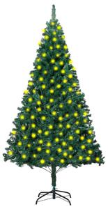Brad de Crăciun artificial cu LED-uri&ramuri groase, verde, 210 cm