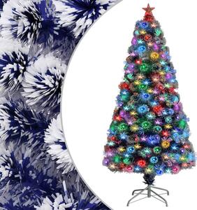 Brad Crăciun artificial cu LED alb&albastru 120 cm fibră optică