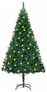 Brad de Crăciun artificial cu LED&ramuri groase, verde, 150 cm