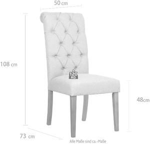 Set 2 scaune Liao stofa gri 50/73/108 cm
