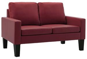 Canapea cu 2 locuri, roșu vin, piele ecologică
