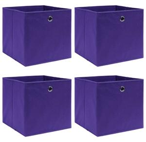 Cutii depozitare, 4 buc., violet, 32x32x32 cm, textil