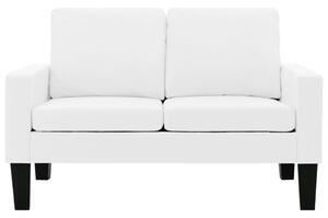 Set canapea, 2 piese, alb, piele ecologică