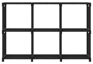 Raft expunere 6 cuburi negru 103x30x72,5 cm, material textil