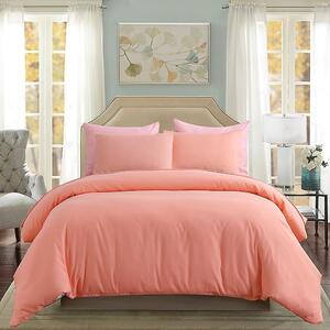 Lenjerie de pat matrimonial Premium Ranforce uni roz pudra