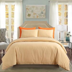 Lenjerie de pat matrimonial Premium Ranforce uni beige