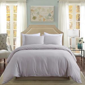 Lenjerie de pat matrimonial Premium Ranforce uni gri deschis