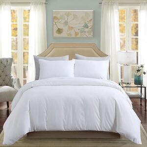 Lenjerie de pat matrimonial Premium Ranforce uni alb