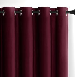 Draperie burgundy dimout (semi-opacă) din catifea 140x245 cm Eyelets – Restilo